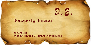 Doszpoly Emese névjegykártya