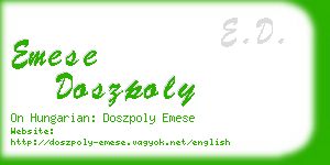 emese doszpoly business card